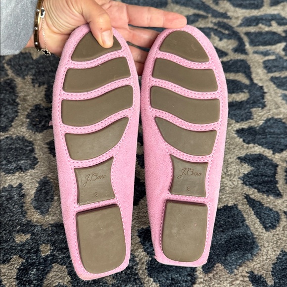 J. Crew Driving Pink Suede Leather Loafers/moccasins Sz 8 Slip on - Picture 9 of 10